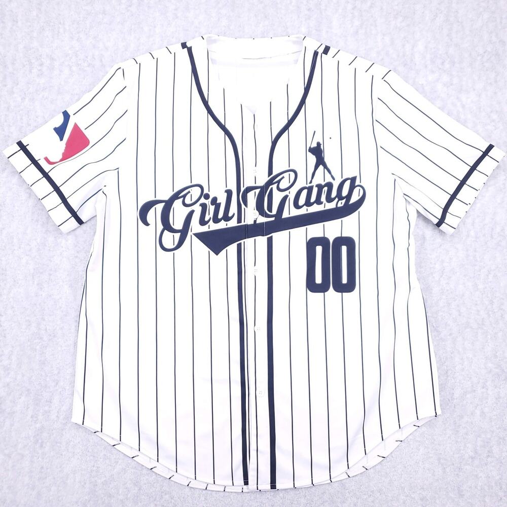 Girl Gang Baseball Jersey Womens L MLB-Inspired Sporty Casual Fanwear